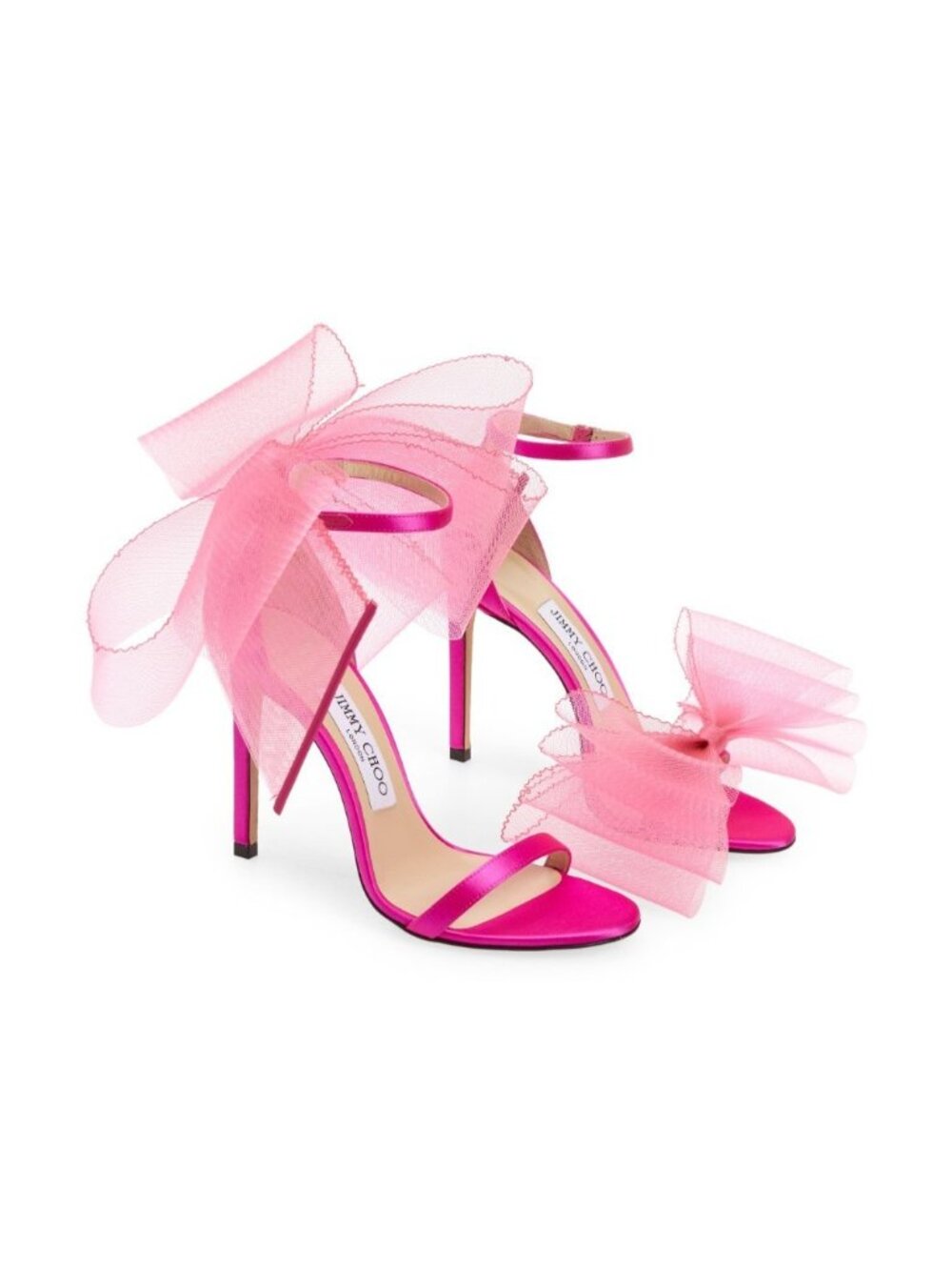 Jimmy Choo Aveline Women Bow Ankle Strap High Heel Sandals Pink Size 36.5/US 6.5